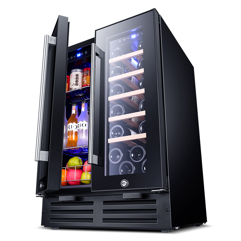 24 Inch Undercounter Dual Zone Commercial Wine Beverage with galss door
