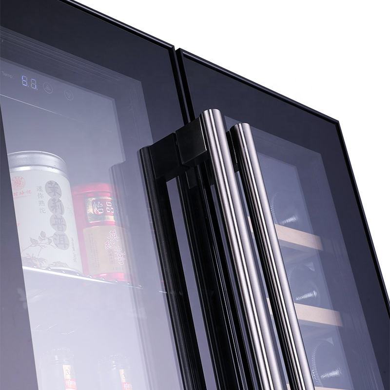24 Inch Undercounter Dual Zone Commercial Wine Beverage with stainless handle