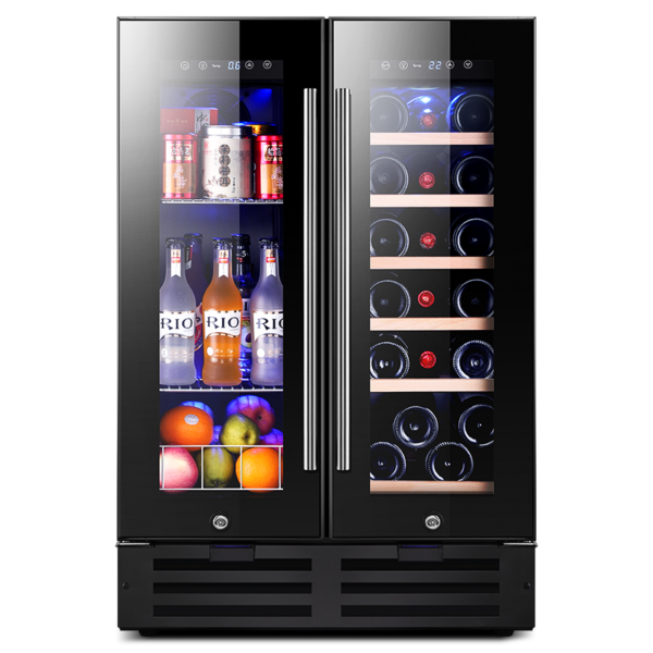 24 inch undercounter beverage refrigerator with galss door