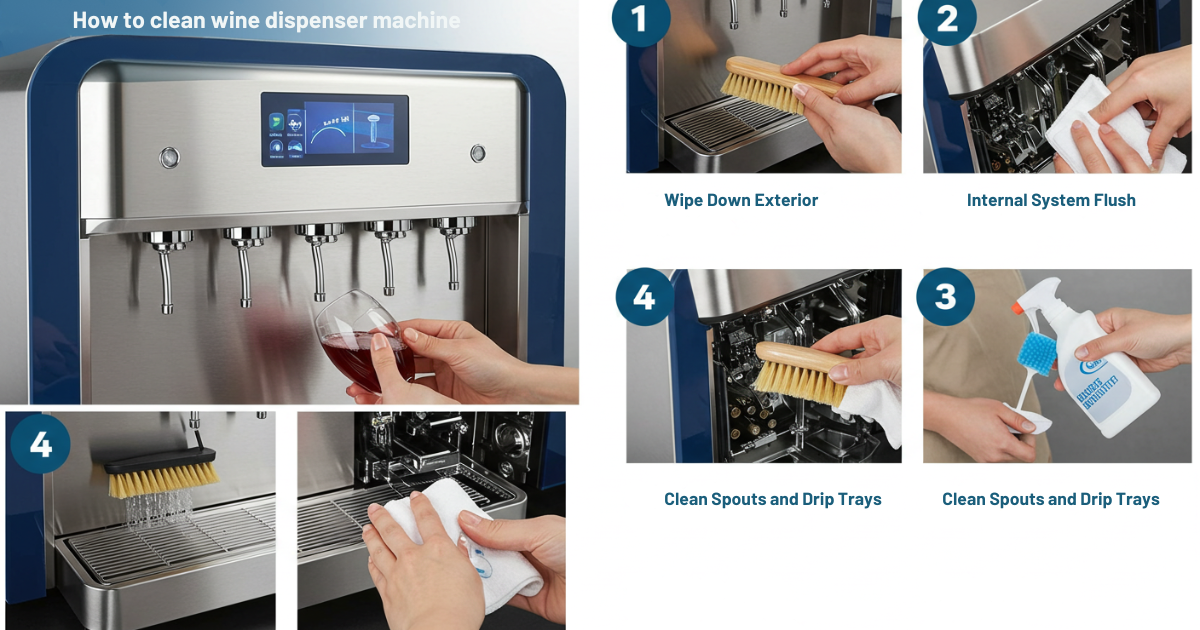 How to clean wine dispenser machine